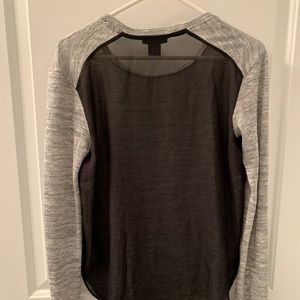 AQUA shear back long sleeve blouse